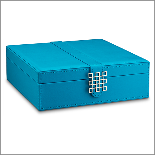 Jewelry Organizer Box - 28 Slots / Blue