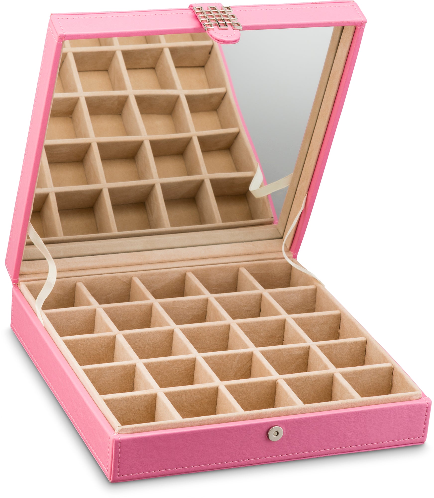 Earring Organizer Box - 25 Slots / Pink