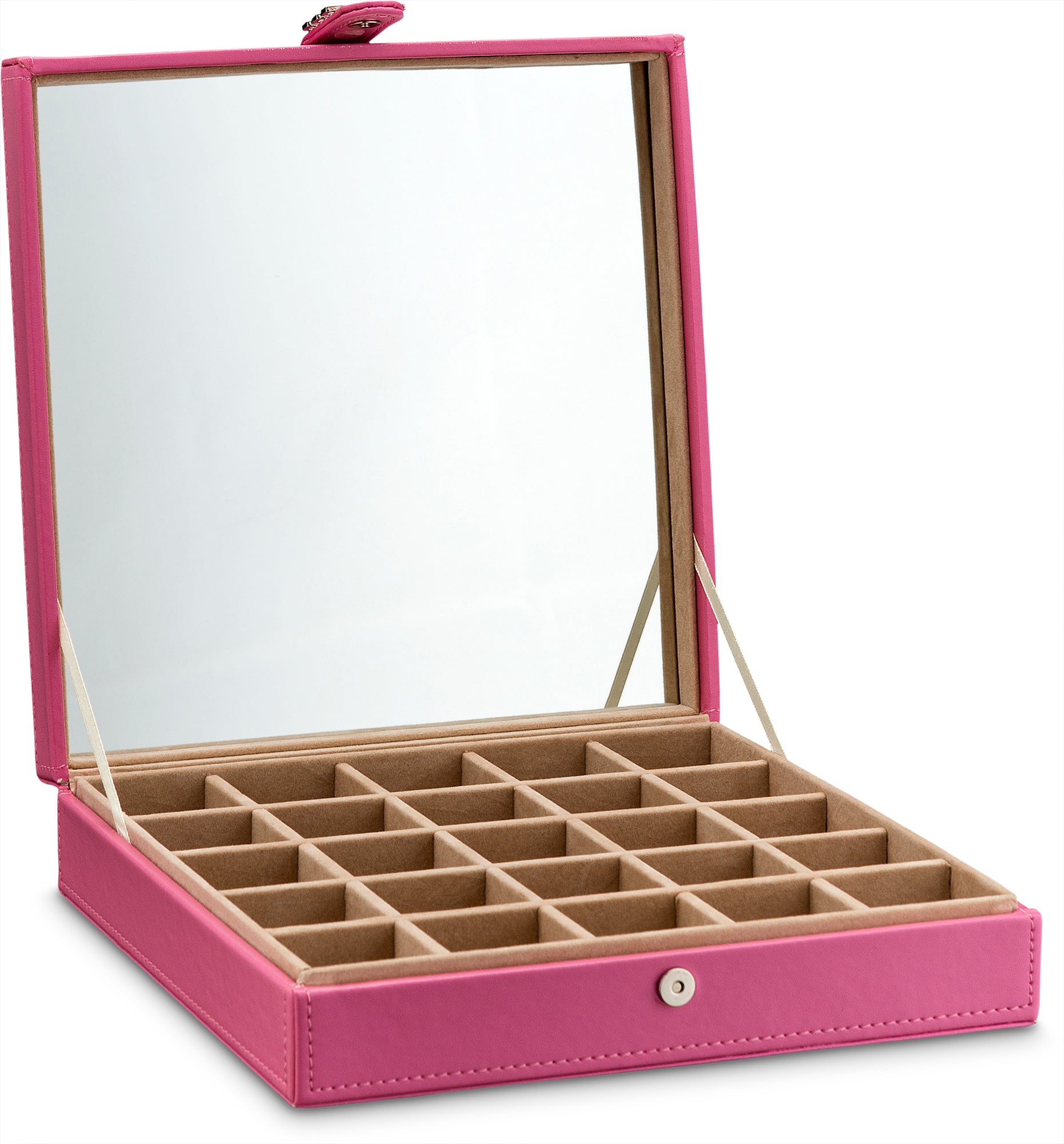 Earring Organizer Box - 25 Slots / Pink