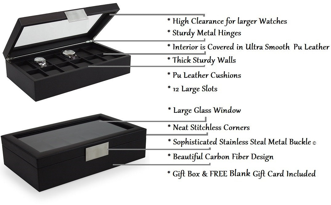 Men's Pro Organizer Bundle - Watch Organizer Box + Cufflink Box