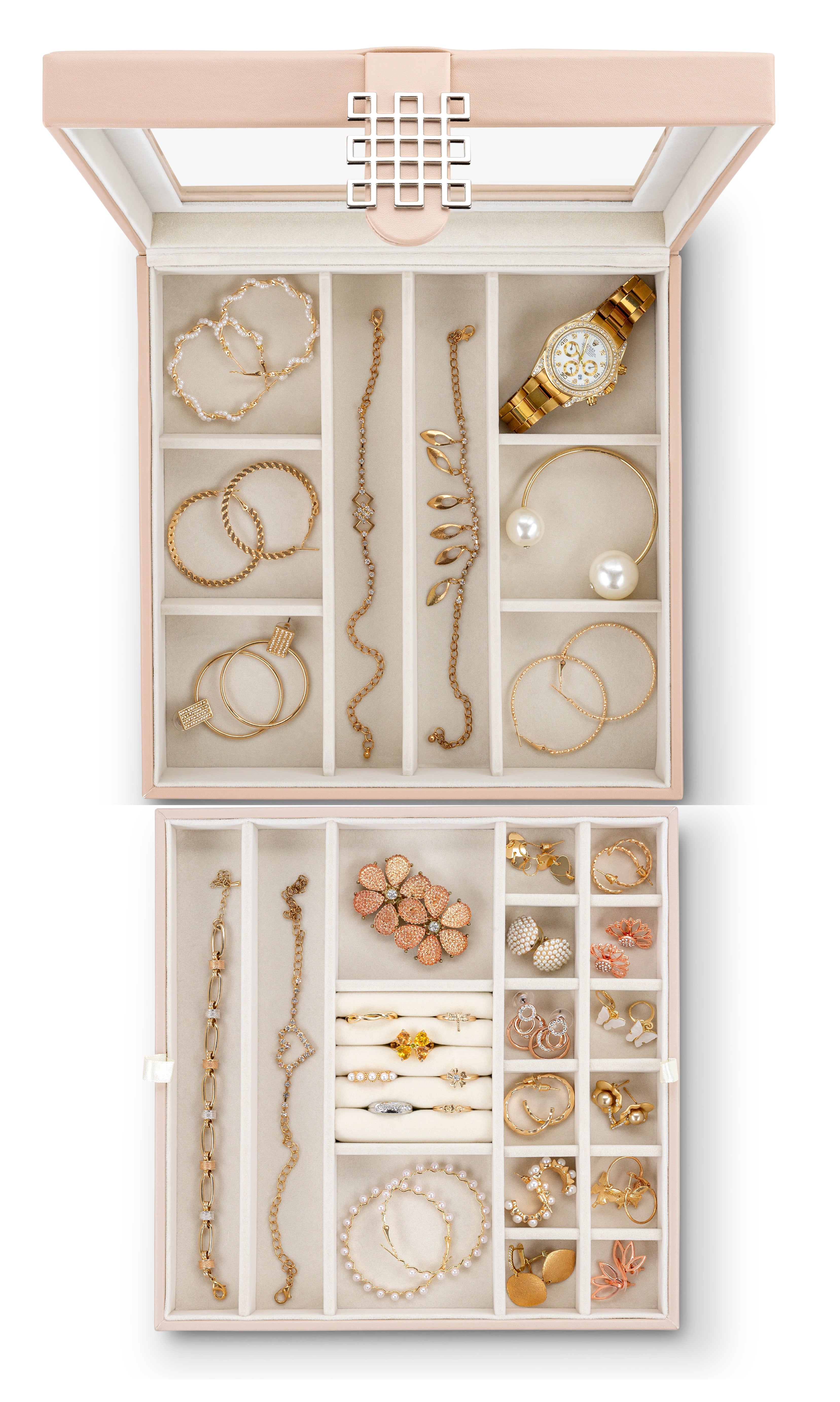 28 Slots Jewelry Organizer Box - 7 Colors Choice