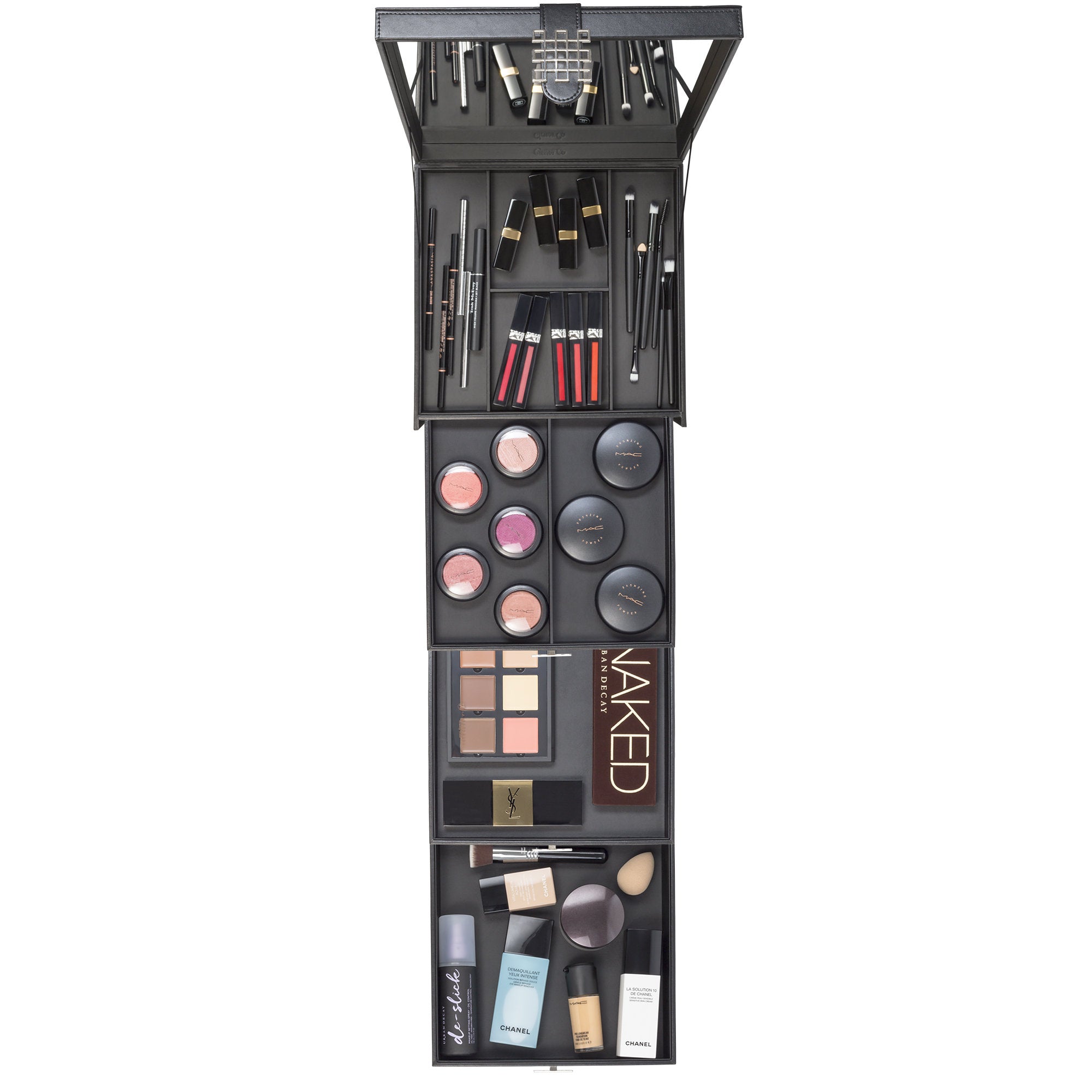 Women's Luxury Bundle - Stackable Jewelry Trays Set + Makeup Organizer Box