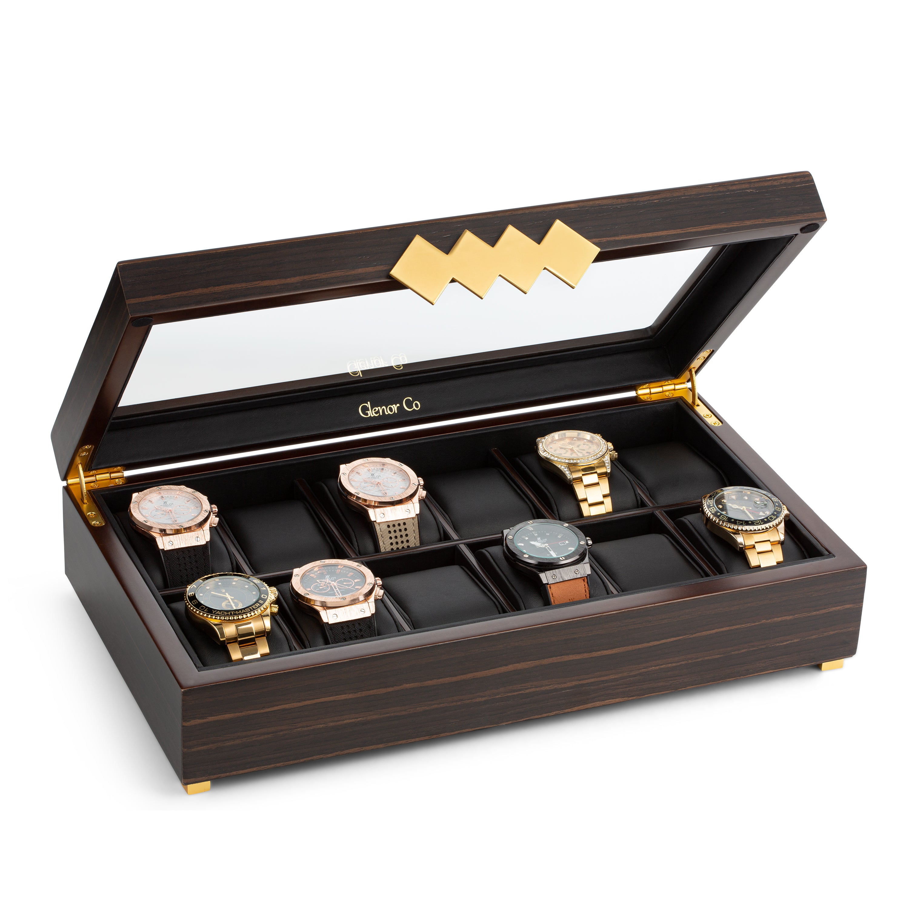 PRINCE SALES LV 12 Watch Storage Box Wood Glass Special