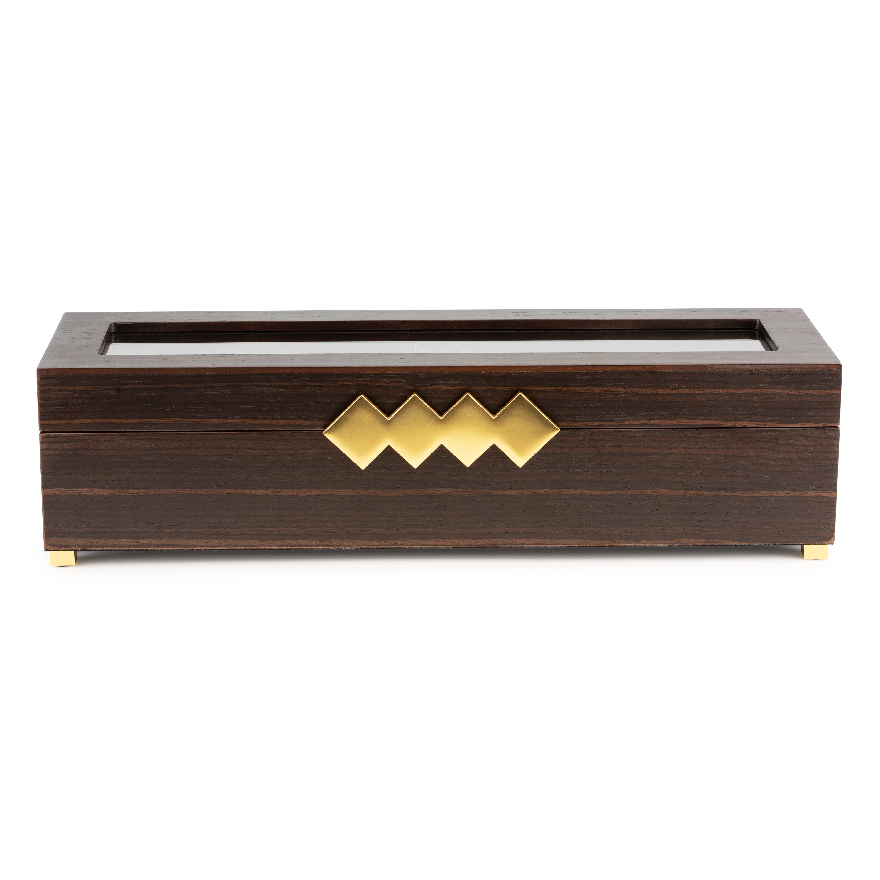 6 Slot Wood Watch Box - Brown Walnut