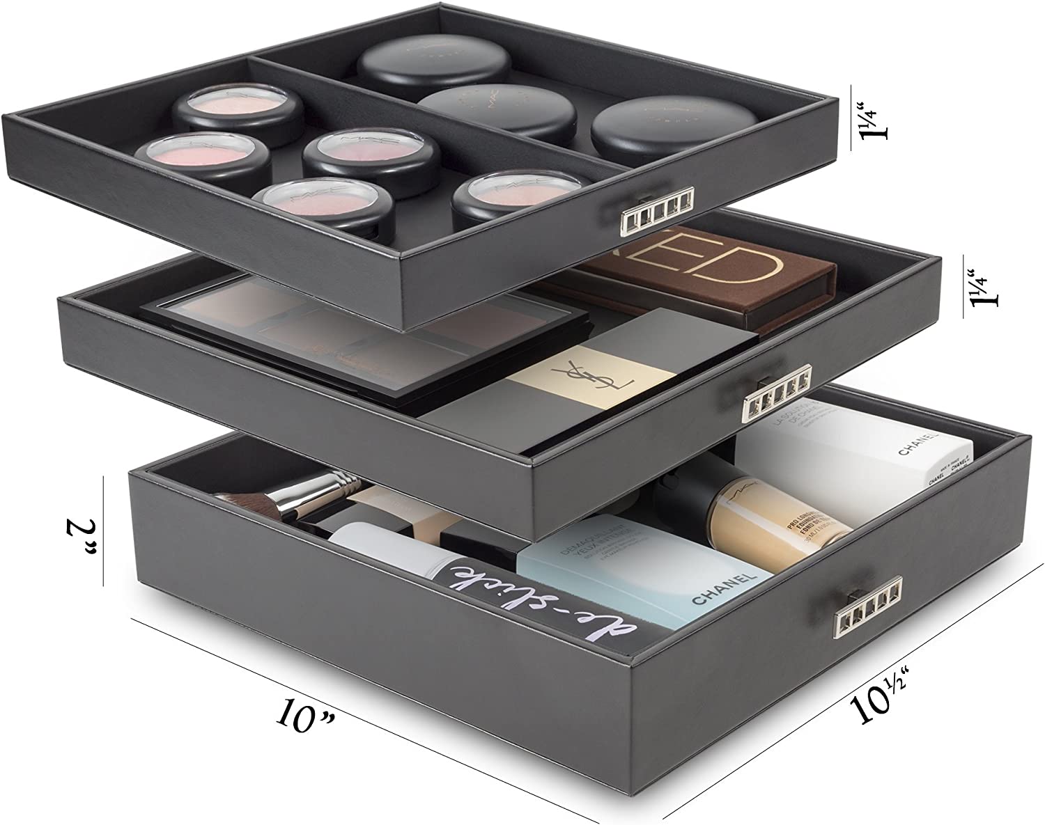 Women's Luxury Bundle - Jewelry Organizer Box + Makeup Organizer Box