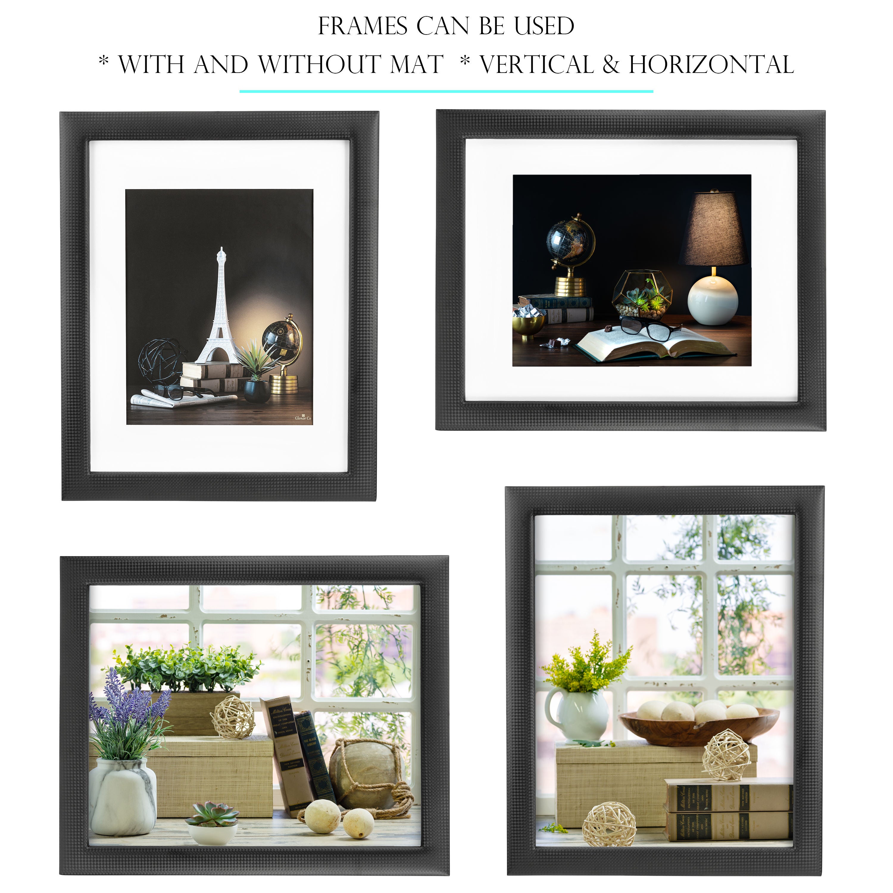 8 x 10 Picture Frame with Stand & Mat