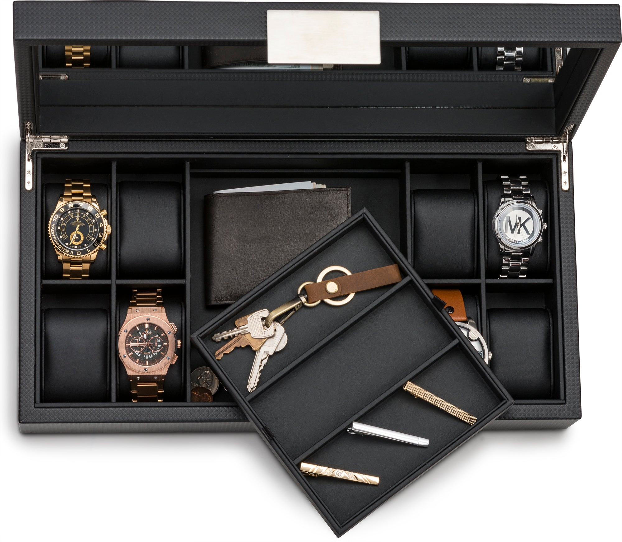 Watch and Sunglass Box with Valet Tray