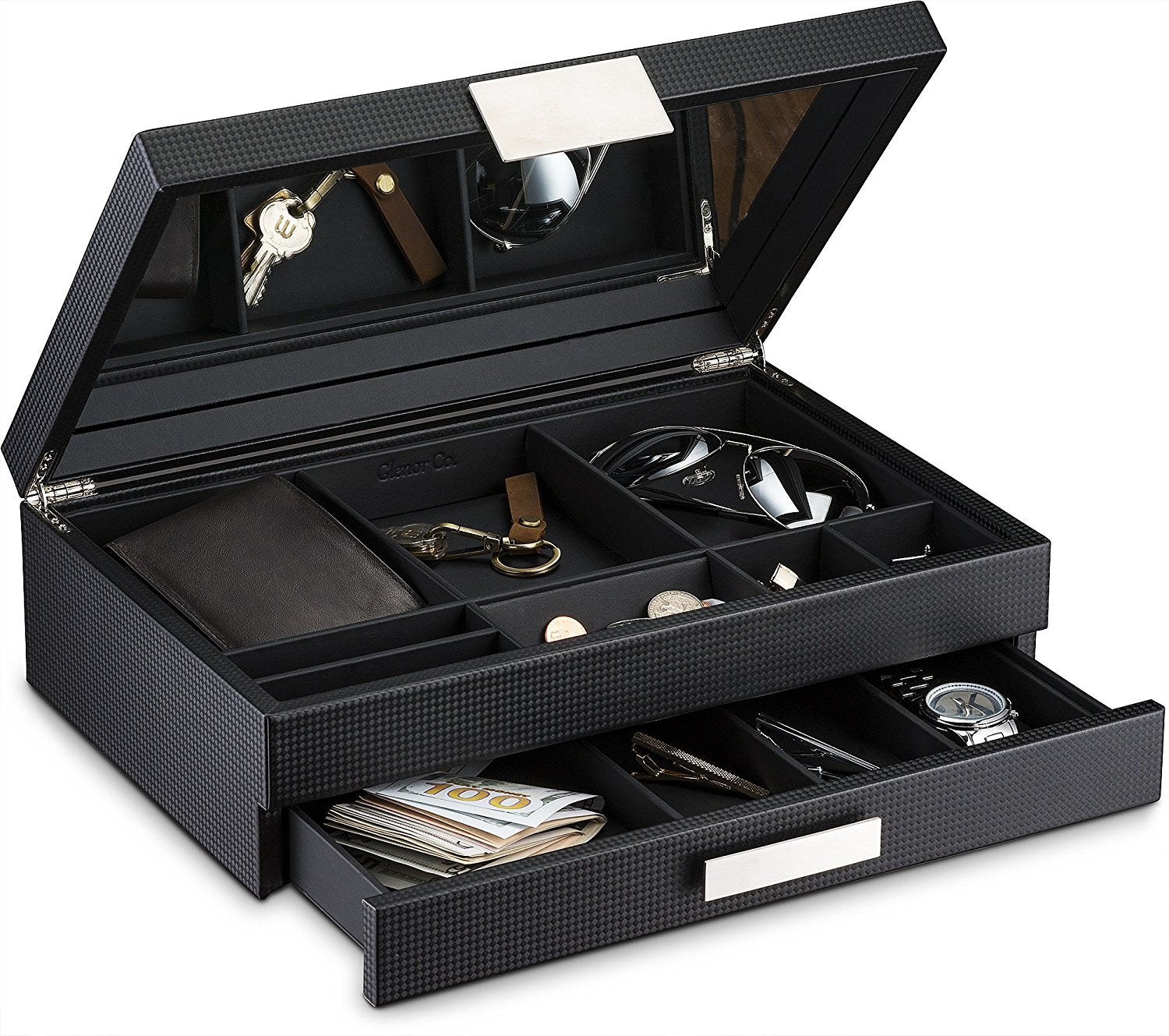 Men's Luxury Jewelry Accessories Box & Dresser Organizer - 12