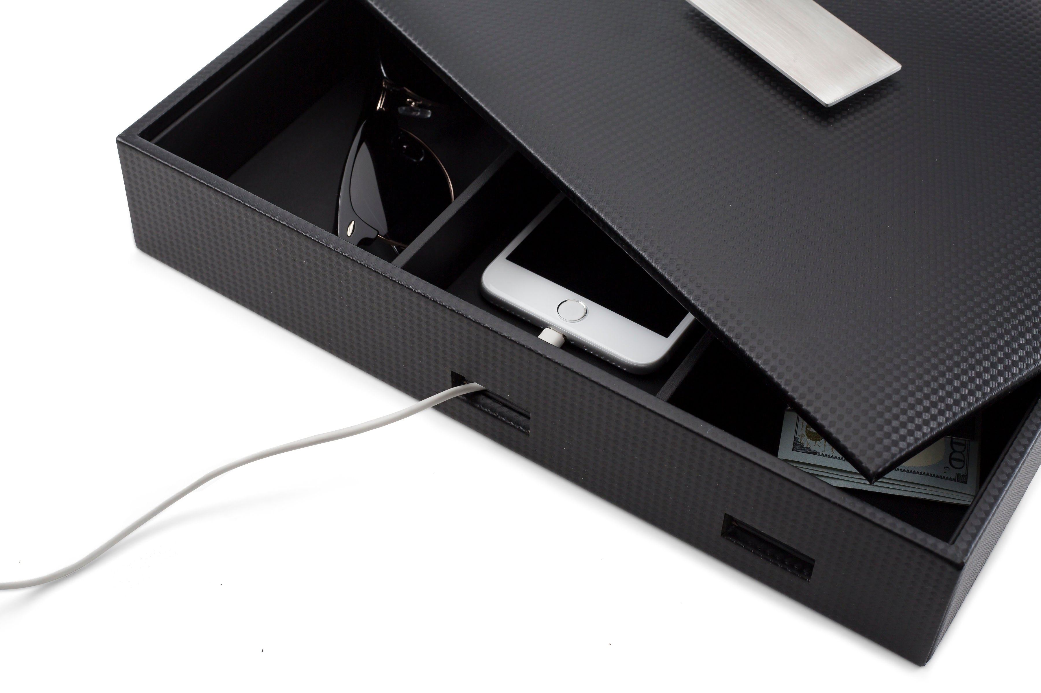 Mens Valet Tray / Dresser Organizer & Lid