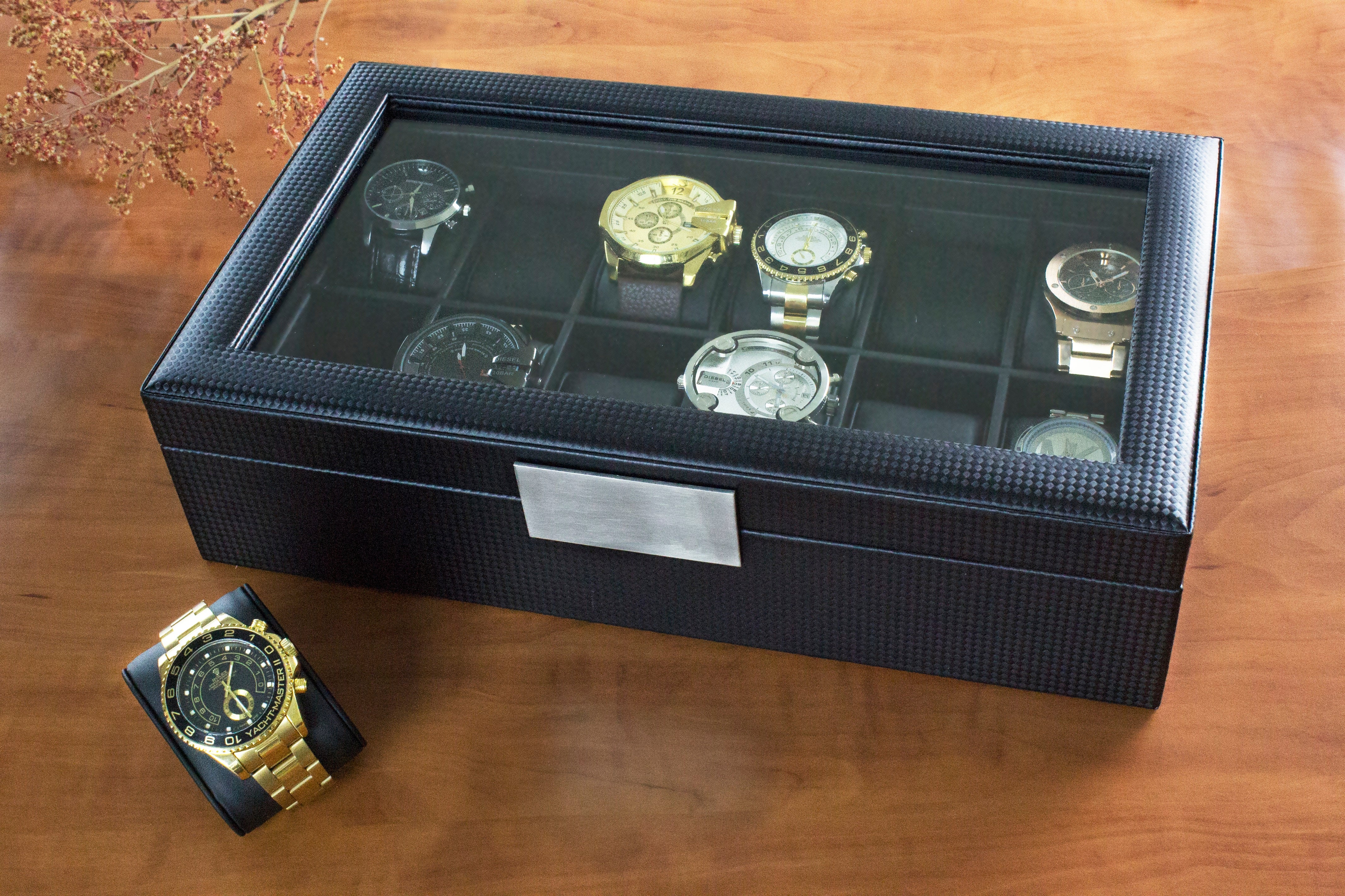 Men's Watch Organizer Box - 12 Slots