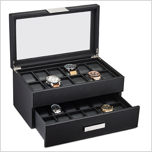 Men's Watch Organizer Box - 24 Slots