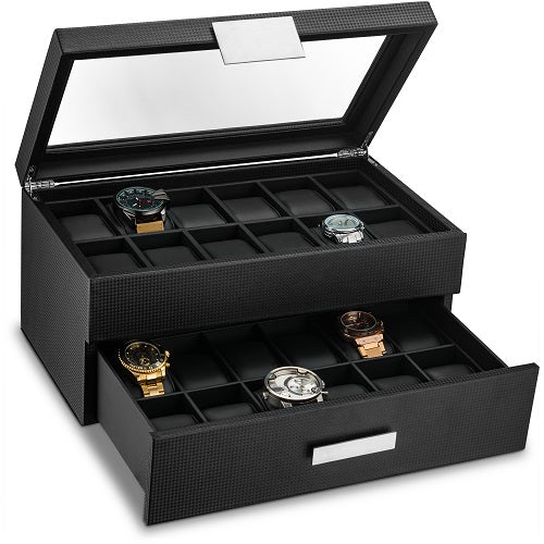 Men's Watch Organizer Box - 24 Slots