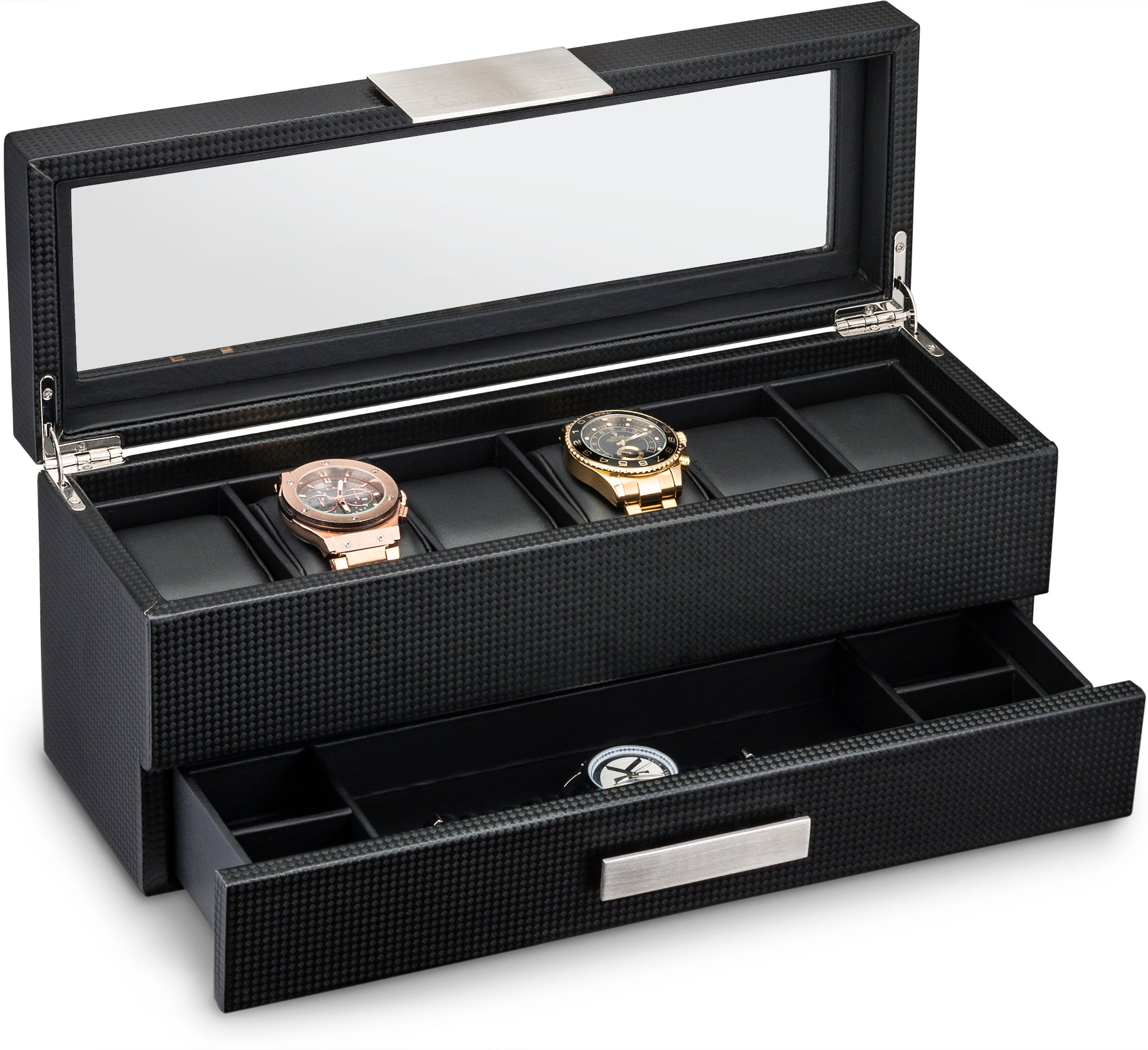 Watch Box Organizer for Men, Luxury Watch Display Case with Valet Drawer, 6  Slot Watch Holder with G…See more Watch Box Organizer for Men, Luxury