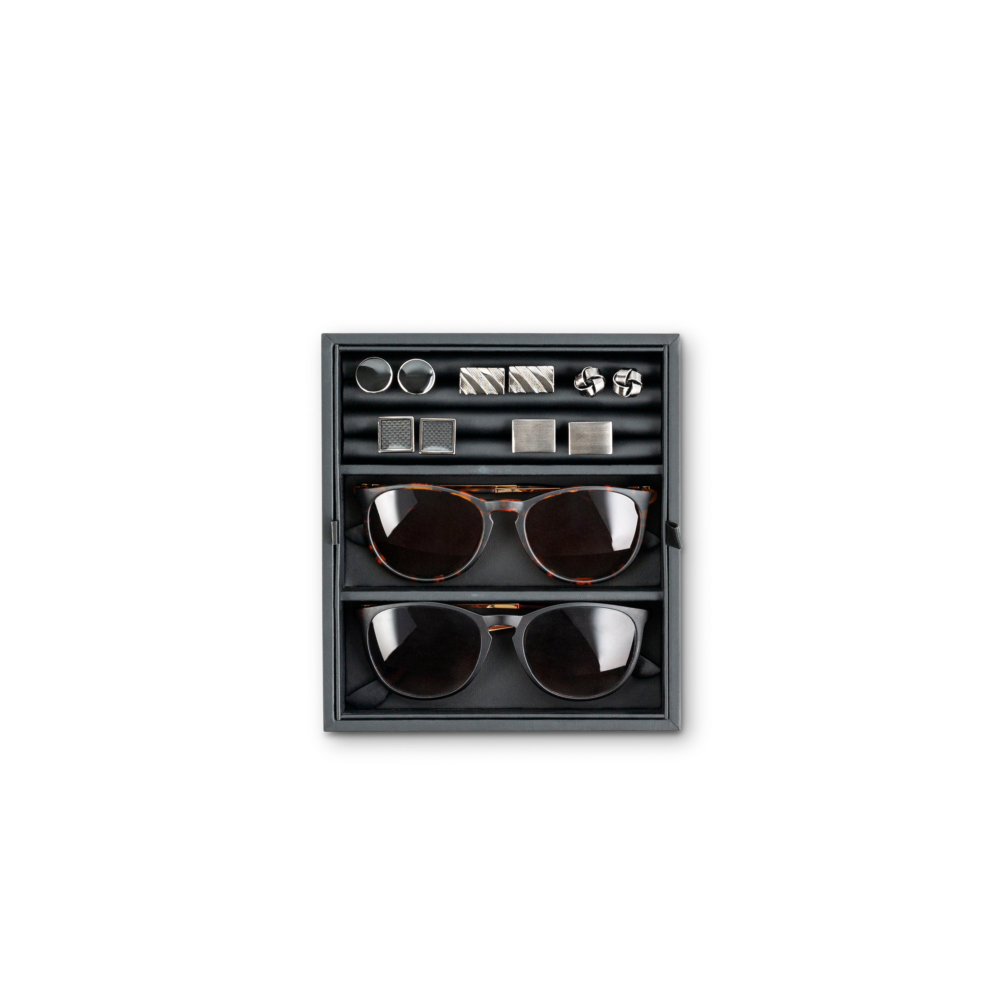 Valet Jewelry Box with Tray Storage