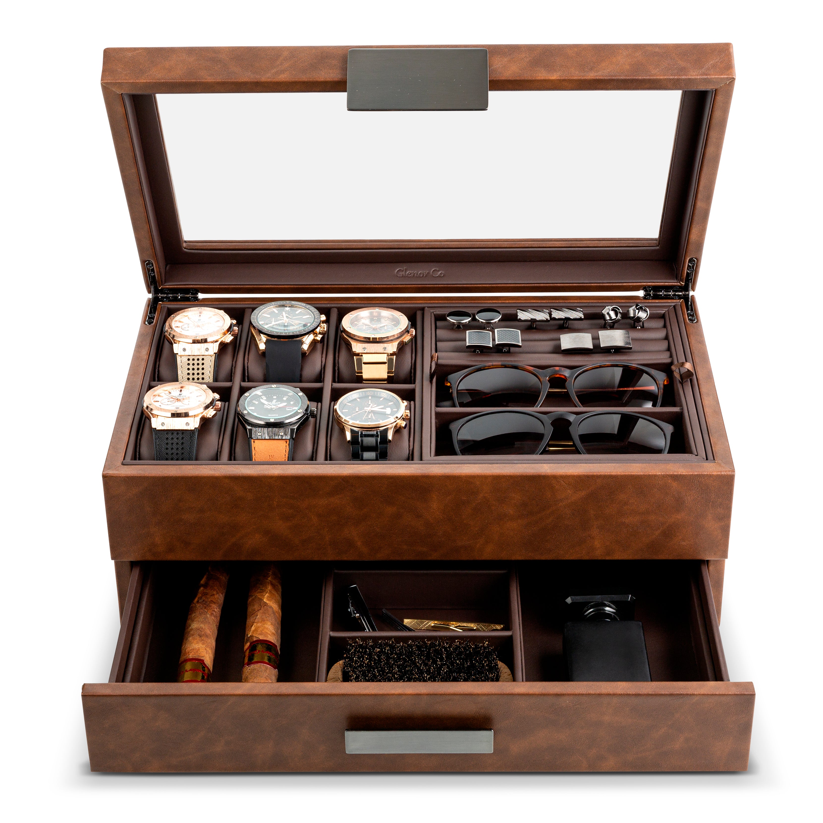 Valet Jewelry Box With Drawer & Tray Storage - Extra Large