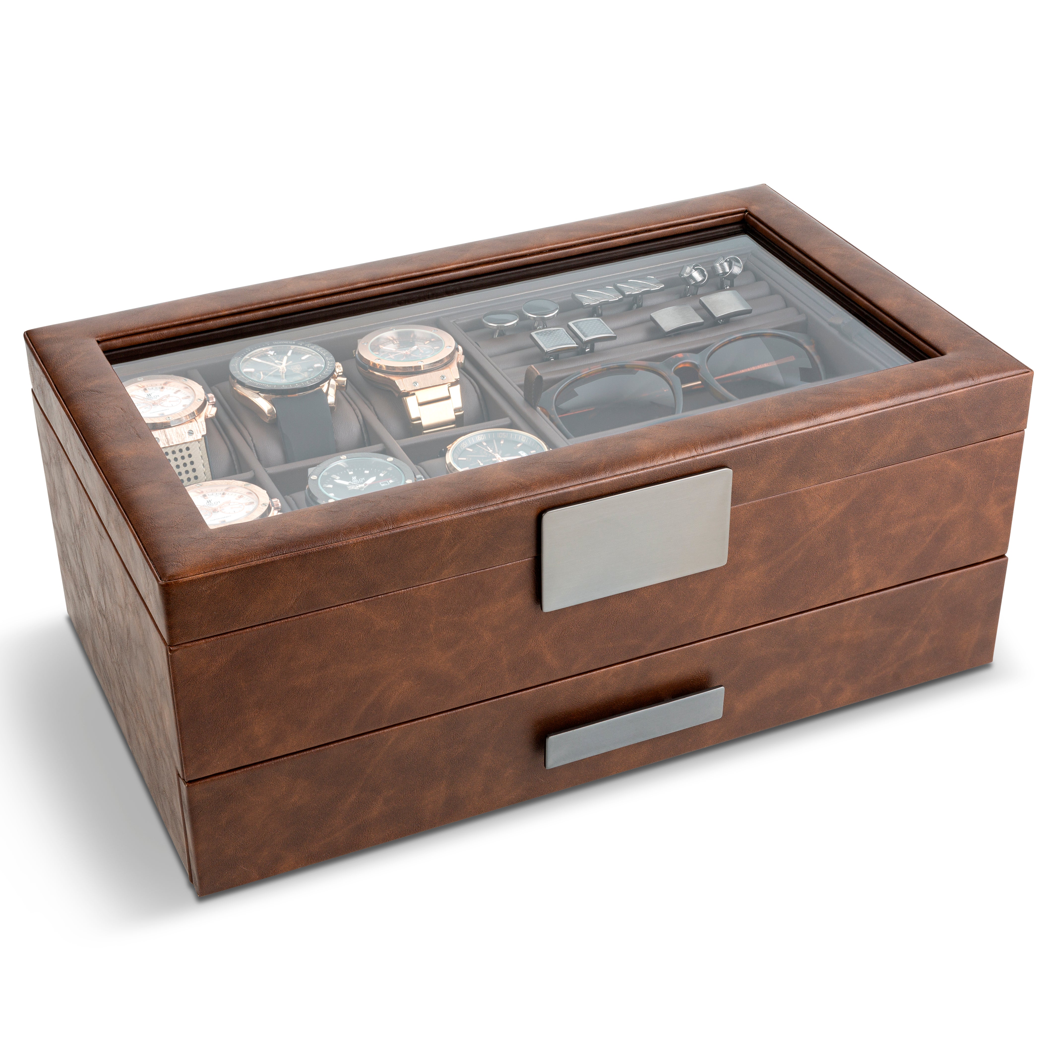Valet Jewelry Box With Drawer & Tray Storage - Extra Large