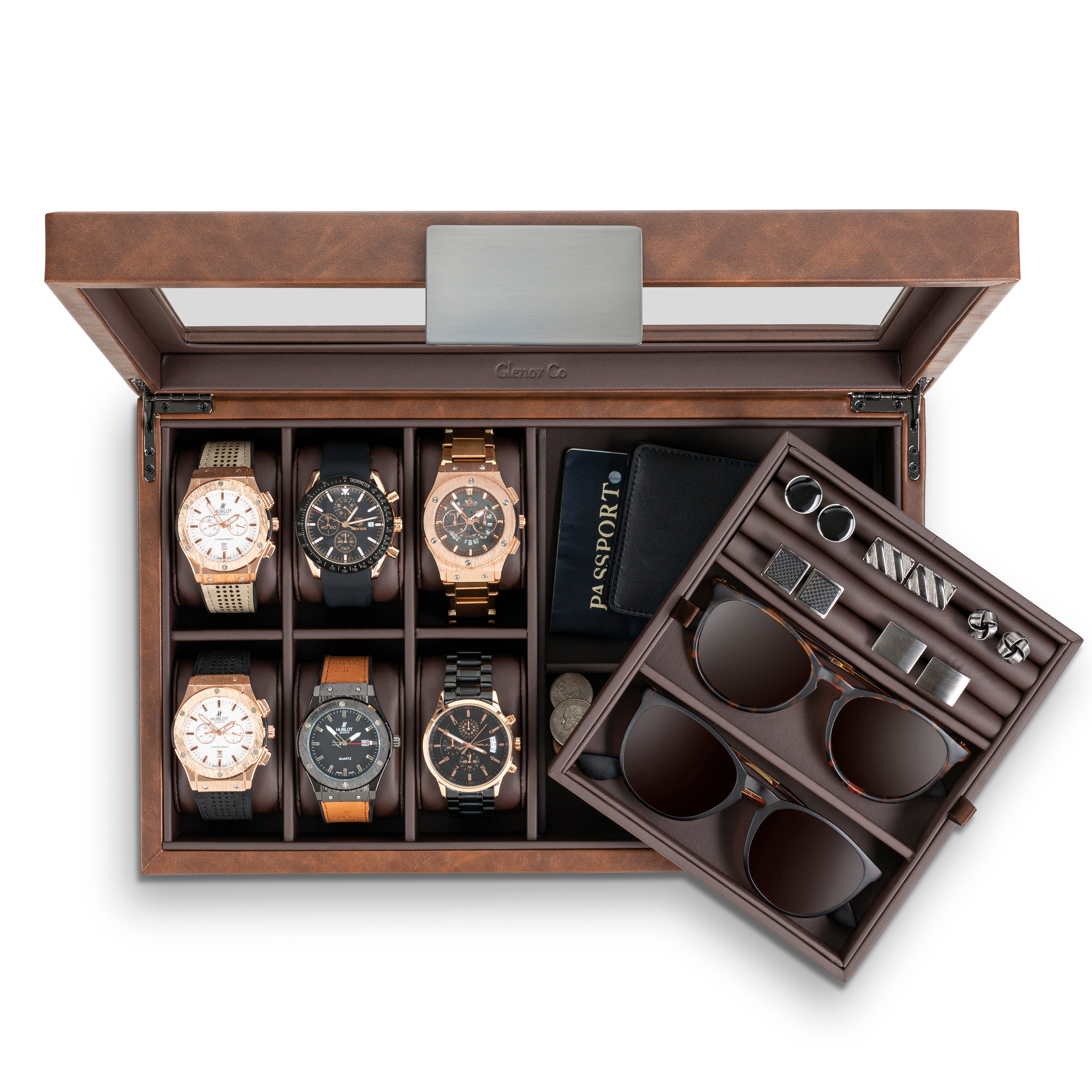 Valet Jewelry Box With Tray Storage