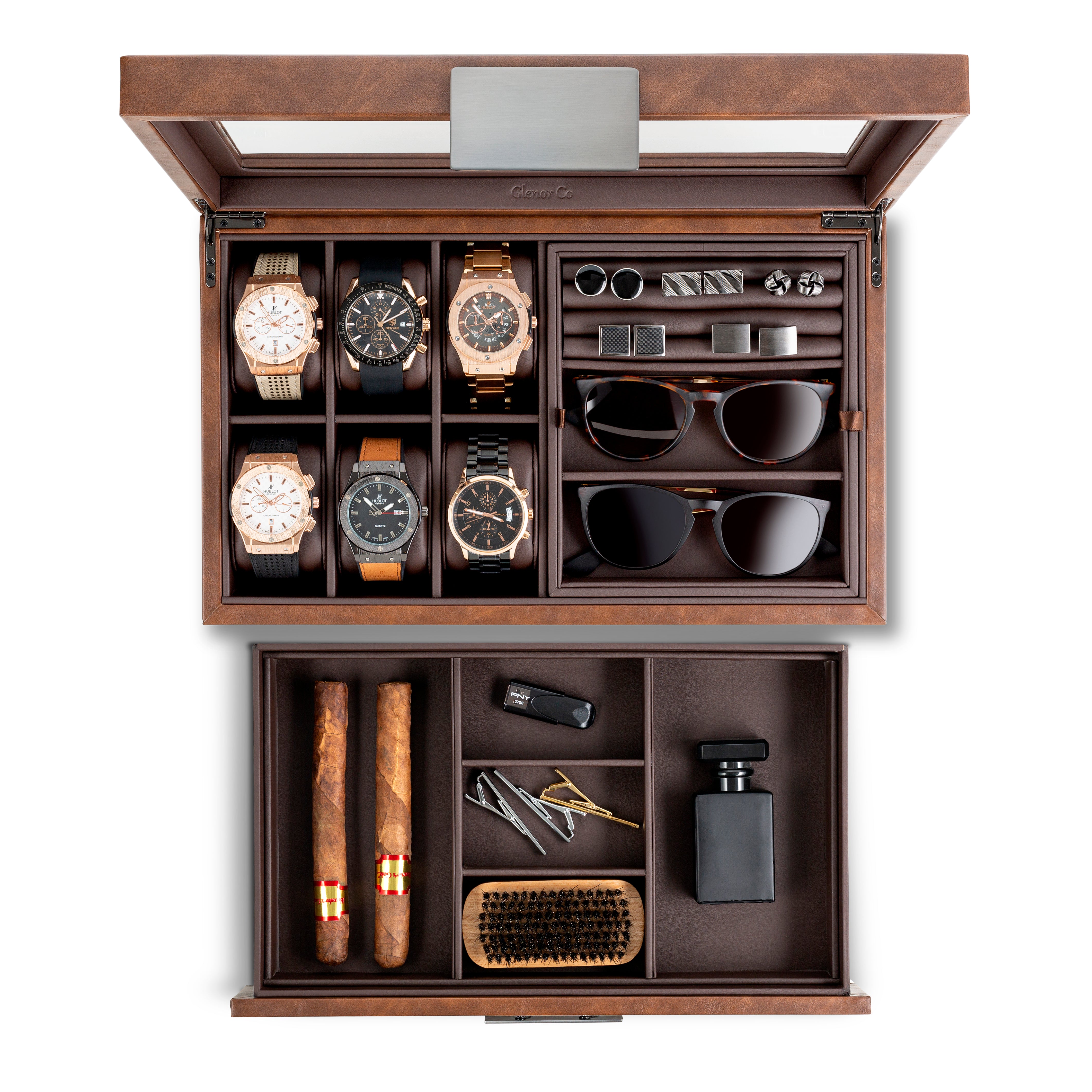 Valet Jewelry Box With Drawer & Tray Storage - Extra Large