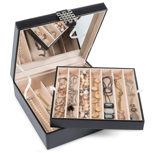 Necklace Holder - Jewelry Box Organizer- 12 Section