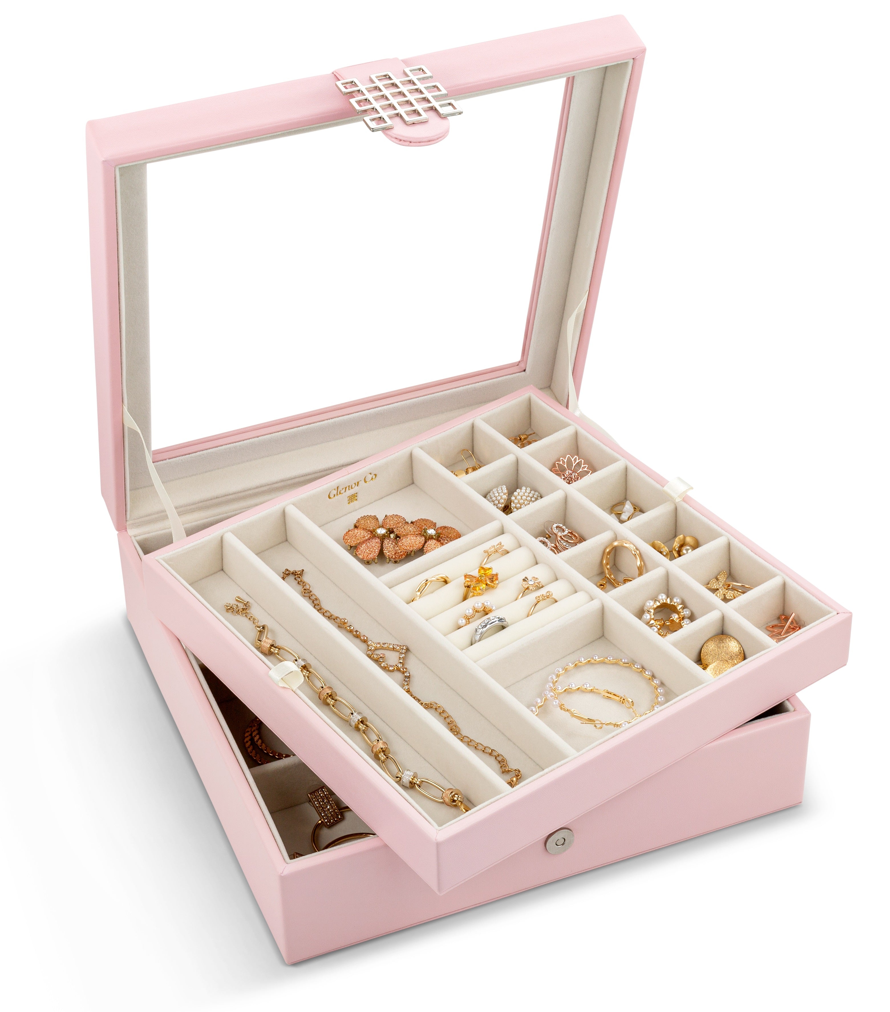 28 Slots Jewelry Organizer Box - 7 Colors Choice