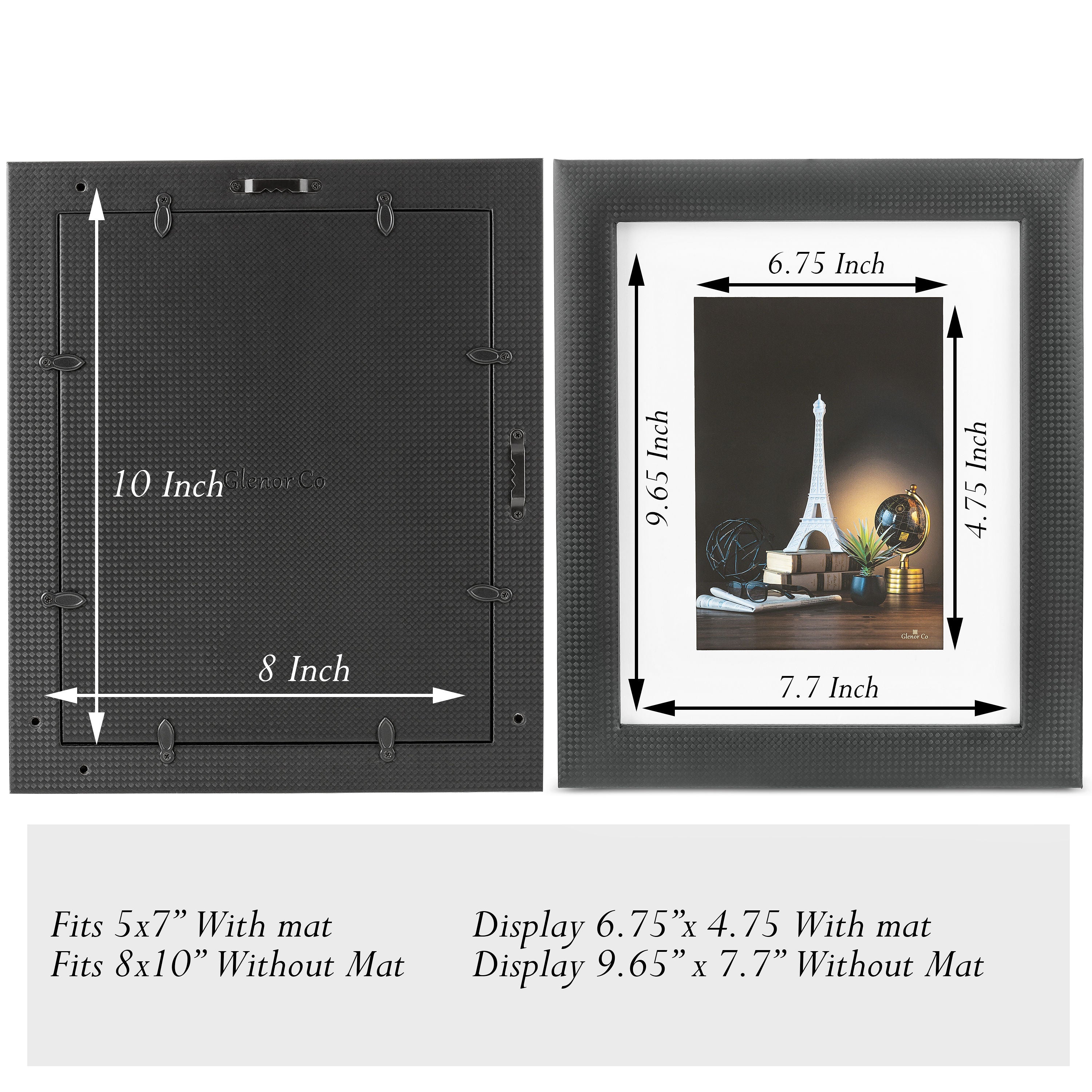 8 x 10 Picture Frame with Stand & Mat