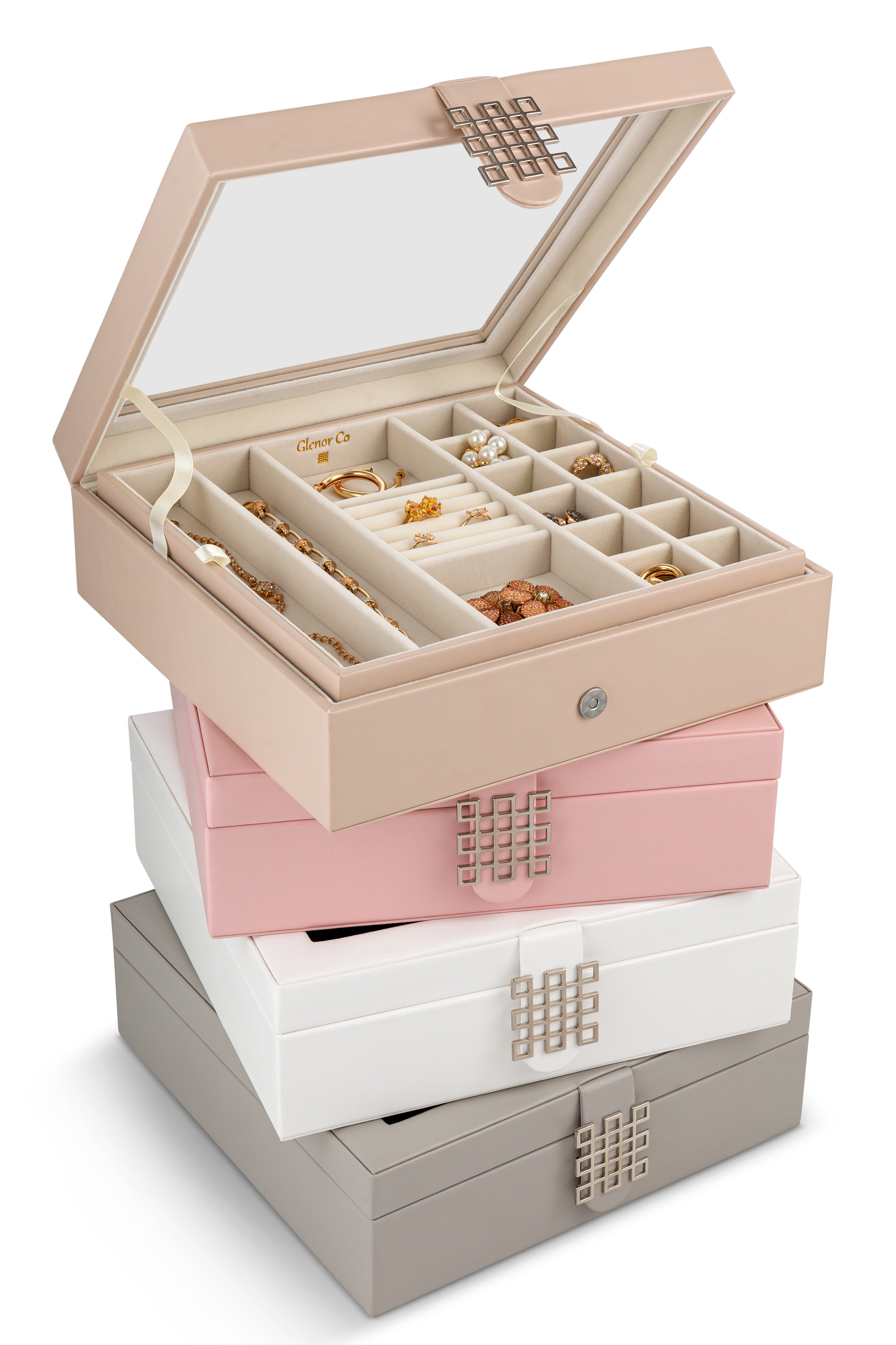 28 sections jewelry organizer box for women in different colors