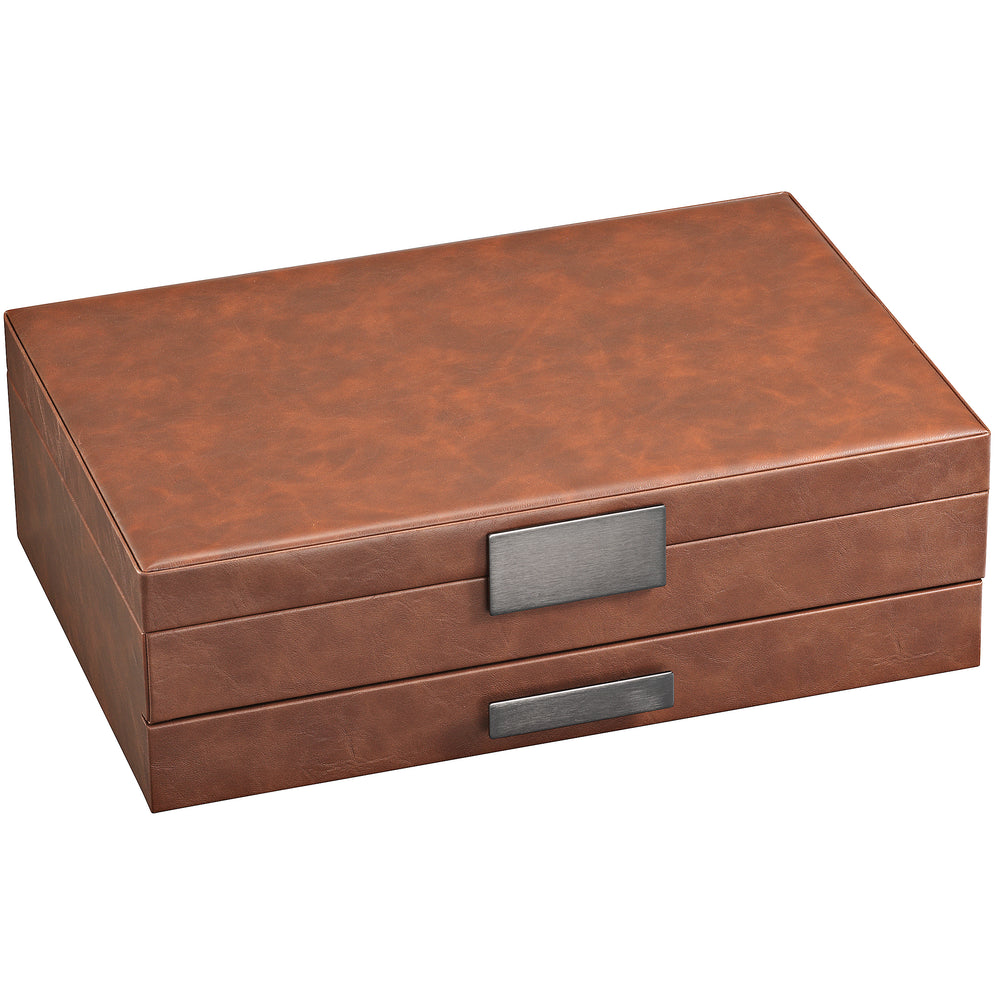 Men's Luxury Jewelry Accessories Box & Dresser Organizer - 12 Slots ...