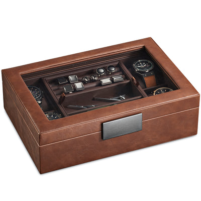 Valet Jewelry Box with Tray Storage