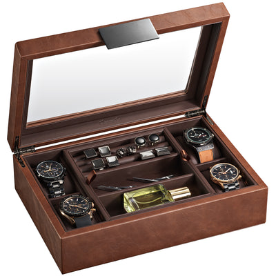 Valet Jewelry Box with Tray Storage