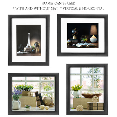 8x10 Picture Frame with Stand & Mat [3 Pack]