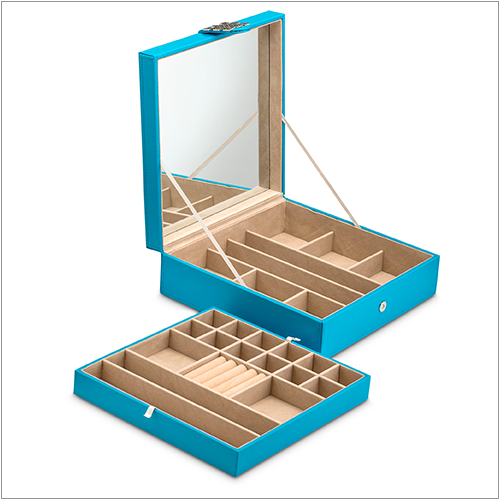 Jewelry Organizer Box - 28 Slots / Blue