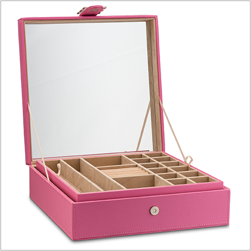 Jewelry Organizer Box - 28 Slots / Pink