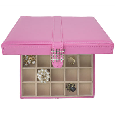 Earring Organizer Box - 25 Slots / Pink