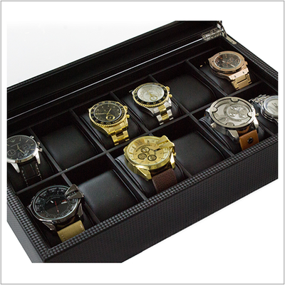 Men's Luxury Organizer Bundle - Watch Organizer Box + Valet Tray / Dresser Organizer