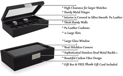 Men's Pro Organizer Bundle - Watch Organizer Box + Cufflink Box