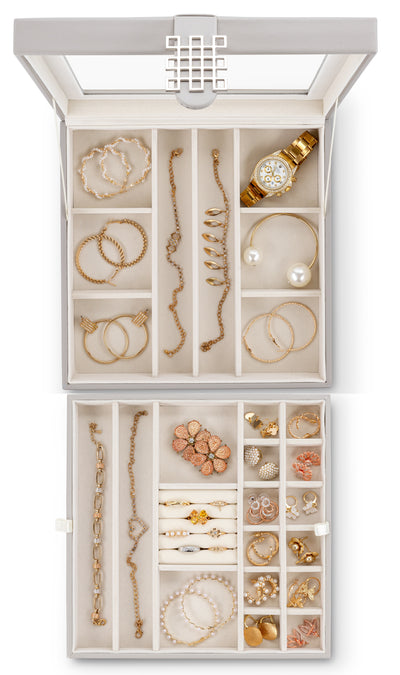 28 Slots Jewelry Organizer Box - 7 Colors Choice