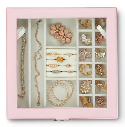 28 Slots Jewelry Organizer Box - 7 Colors Choice