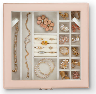 28 Slots Jewelry Organizer Box - 7 Colors Choice