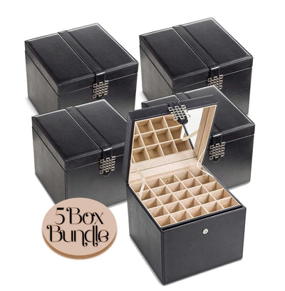 Earring Organizer Box -  75 Small & 4 Large Slots [Pack of 5 Boxes]