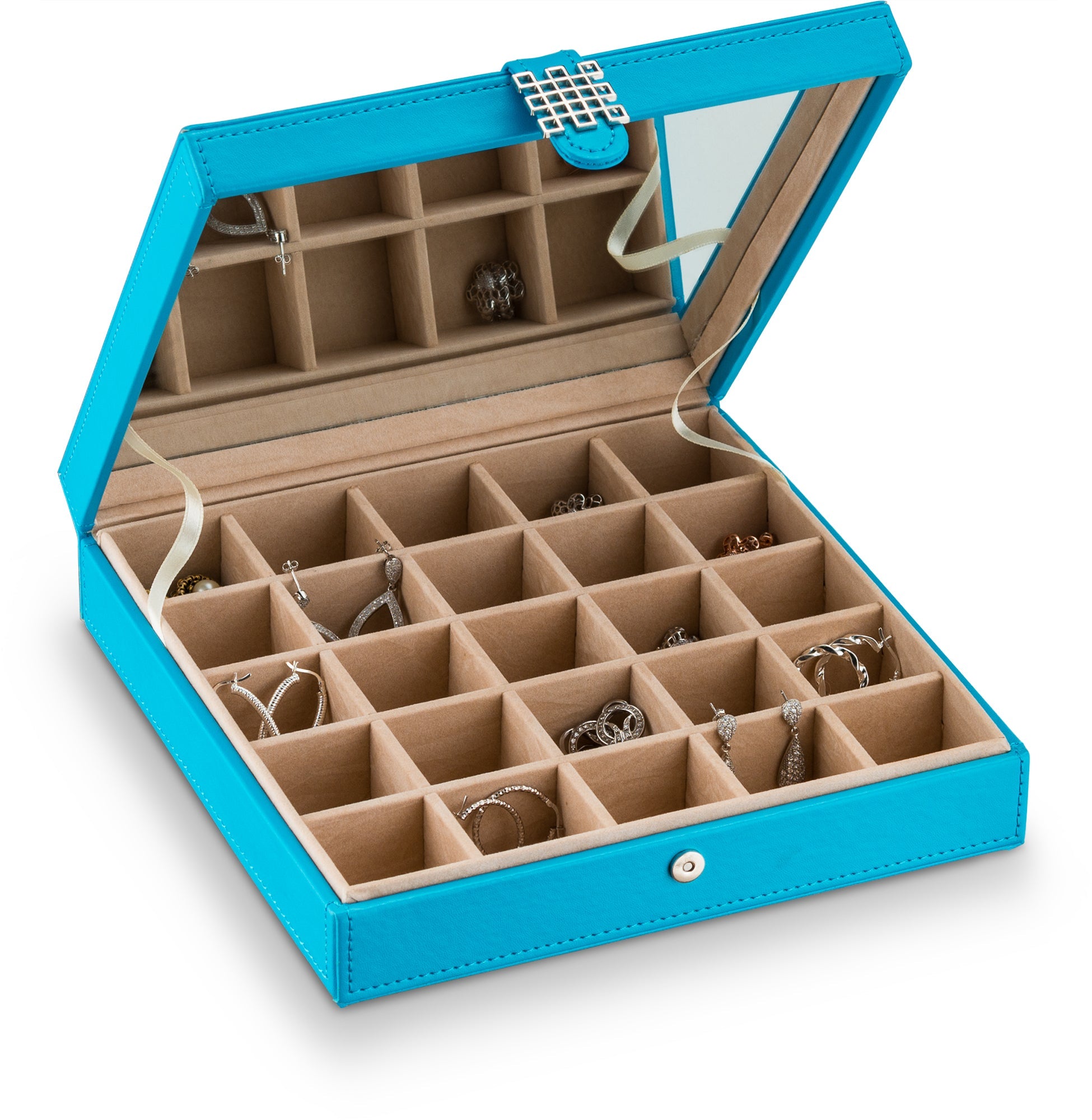 Earring Organizer Box - 25 Slots / Blue
