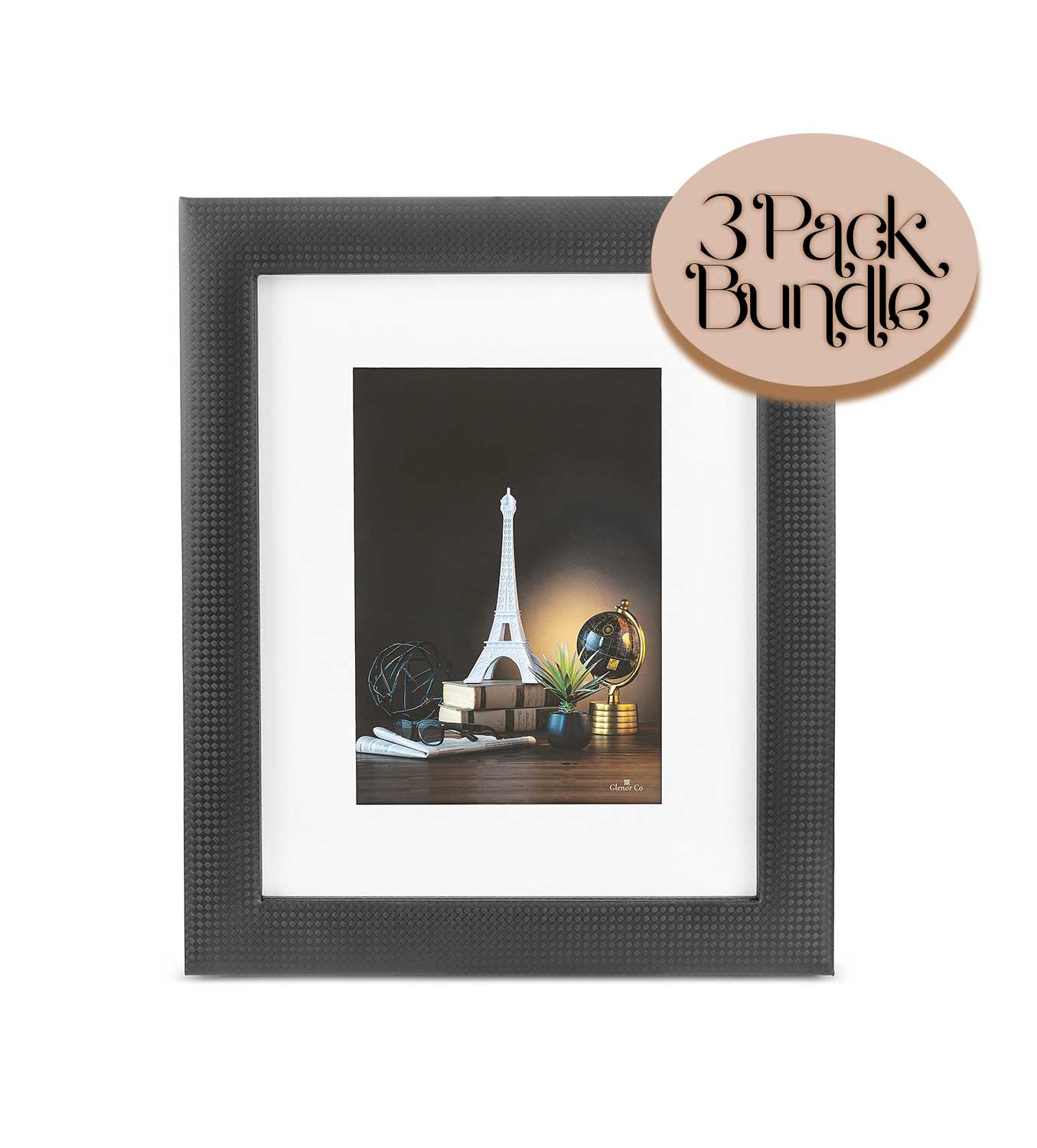 8x10 Picture Frame with Stand & Mat [3 Pack]