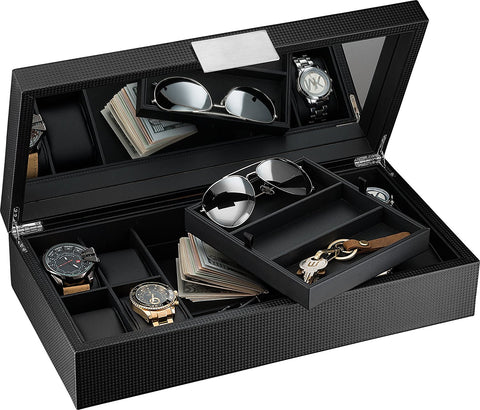 Navigator Large Dresser Valet Tray & Mens Jewelry Box Organizer - Watch  Box Orga