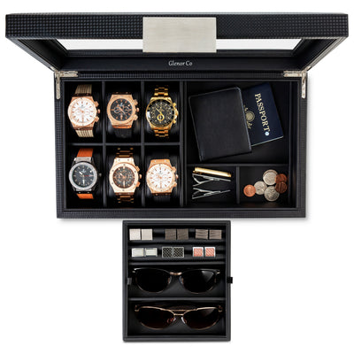 Valet Jewelry Box With Tray Storage