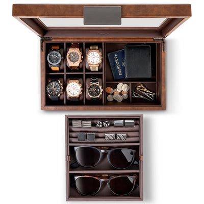 Valet Jewelry Box With Tray Storage
