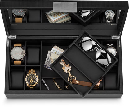 Watch and Sunglass Box with Valet Tray