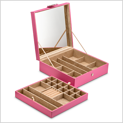 28 Slots Jewelry Organizer Box - 7 Colors Choice