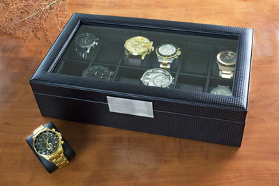 Men's Watch Organizer Box - 12 Slots