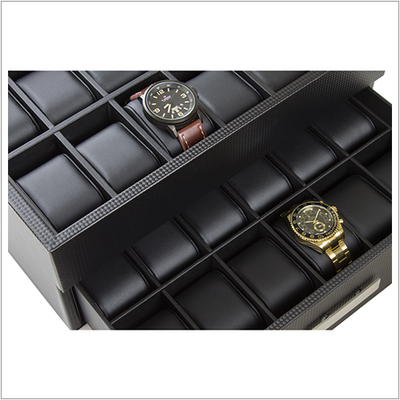 Men's Watch Organizer Box With Drawer - Large