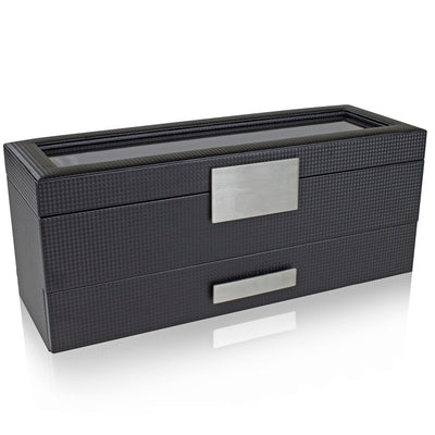 Men's Watch Box Organizer With Valet Drawer - Medium