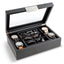 Valet Jewelry Box - Holds 4 Watches, 12 cufflinks, 2 Sunglasses & Tray Storage